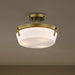 Semi Flush Mount Nuvo 60-7752 Rowen 4 Light Semi Flush - Natural Brass Finish - Etched White Glass Nuvo