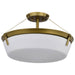 Semi Flush Mount Nuvo 60-7752 Rowen 4 Light Semi Flush - Natural Brass Finish - Etched White Glass Nuvo
