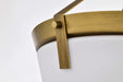 Semi Flush Mount Nuvo 60-7753 Rowen 3 Light Semi Flush - Natural Brass Finish - Etched White Glass Nuvo