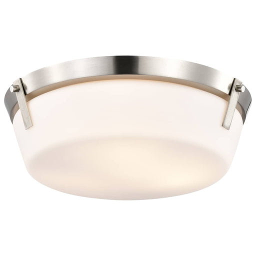 Flush Mount Nuvo 60-7760 Rowen 3 Light Flush Mount - Brushed Nickel Finish - Etched White Glass Nuvo