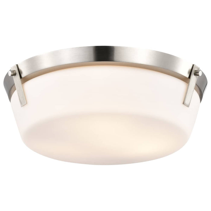 Flush Mount Nuvo 60-7760 Rowen 3 Light Flush Mount - Brushed Nickel Finish - Etched White Glass Nuvo