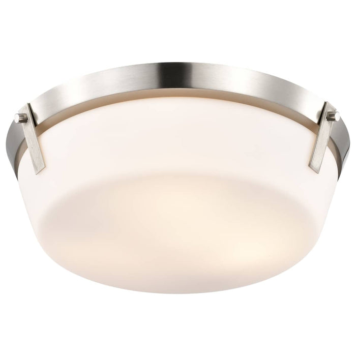 Flush Mount Nuvo 60-7760 Rowen 3 Light Flush Mount - Brushed Nickel Finish - Etched White Glass Nuvo