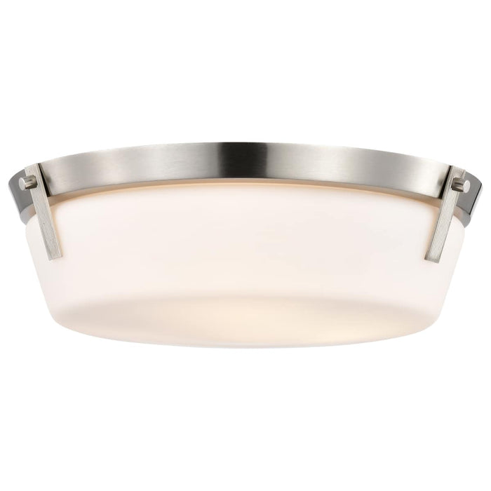 Flush Mount Nuvo 60-7760 Rowen 3 Light Flush Mount - Brushed Nickel Finish - Etched White Glass Nuvo