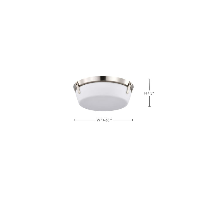Flush Mount Nuvo 60-7760 Rowen 3 Light Flush Mount - Brushed Nickel Finish - Etched White Glass Nuvo