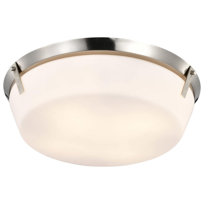 Flush Mount Nuvo 60-7761 Rowen 4 Light Flush Mount - Brushed Nickel Finish - Etched White Glass Nuvo