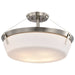 Semi Flush Mount Nuvo 60-7762 Rowen 4 Light Semi Flush - Brushed Nickel Finish - Etched White Glass Nuvo