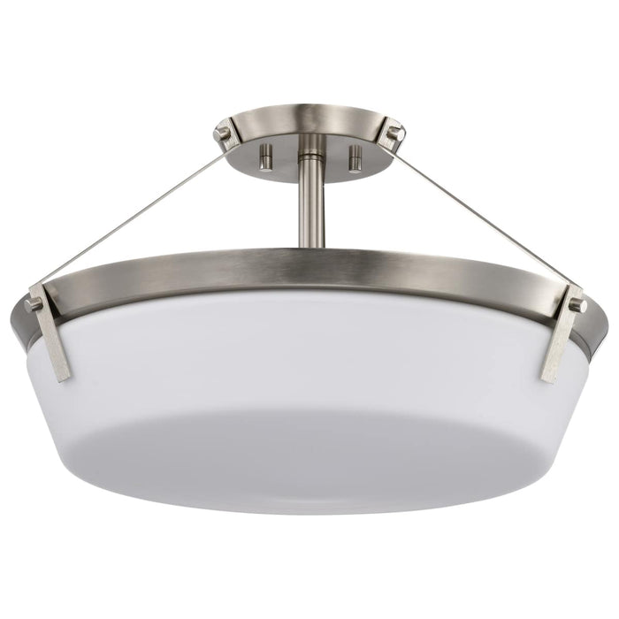 Semi Flush Mount Nuvo 60-7762 Rowen 4 Light Semi Flush - Brushed Nickel Finish - Etched White Glass Nuvo