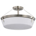 Semi Flush Mount Nuvo 60-7762 Rowen 4 Light Semi Flush - Brushed Nickel Finish - Etched White Glass Nuvo