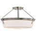 Semi Flush Mount Nuvo 60-7762 Rowen 4 Light Semi Flush - Brushed Nickel Finish - Etched White Glass Nuvo
