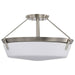 Semi Flush Mount Nuvo 60-7762 Rowen 4 Light Semi Flush - Brushed Nickel Finish - Etched White Glass Nuvo