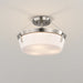 Semi Flush Mount Nuvo 60-7762 Rowen 4 Light Semi Flush - Brushed Nickel Finish - Etched White Glass Nuvo