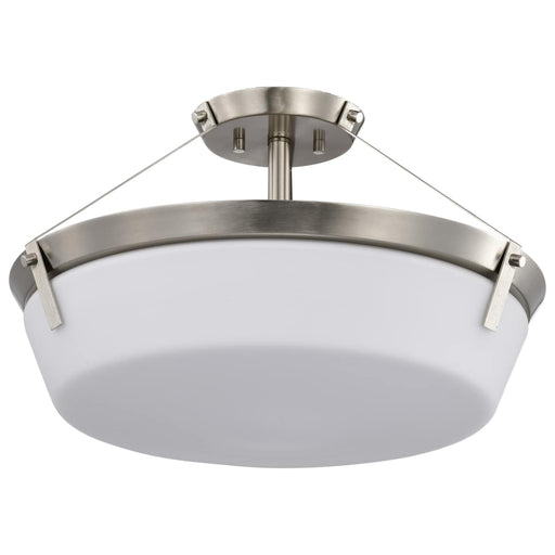 Semi Flush Mount Nuvo 60-7762 Rowen 4 Light Semi Flush - Brushed Nickel Finish - Etched White Glass Nuvo