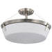 Semi Flush Mount Nuvo 60-7762 Rowen 4 Light Semi Flush - Brushed Nickel Finish - Etched White Glass Nuvo