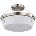Semi Flush Mount Nuvo 60-7763 Rowen 3 Light Semi Flush - Brushed Nickel Finish - Etched White Glass Nuvo