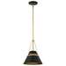 Pendant Nuvo 60-7767 Adina 1 Light Small Pendant - Matte Black and Natural Brass Finish Nuvo
