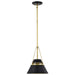 Pendant Nuvo 60-7767 Adina 1 Light Small Pendant - Matte Black and Natural Brass Finish Nuvo