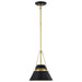 Pendant Nuvo 60-7767 Adina 1 Light Small Pendant - Matte Black and Natural Brass Finish Nuvo