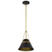 Pendant Nuvo 60-7767 Adina 1 Light Small Pendant - Matte Black and Natural Brass Finish Nuvo