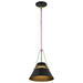 Pendant Nuvo 60-7767 Adina 1 Light Small Pendant - Matte Black and Natural Brass Finish Nuvo