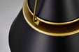 Pendant Nuvo 60-7767 Adina 1 Light Small Pendant - Matte Black and Natural Brass Finish Nuvo