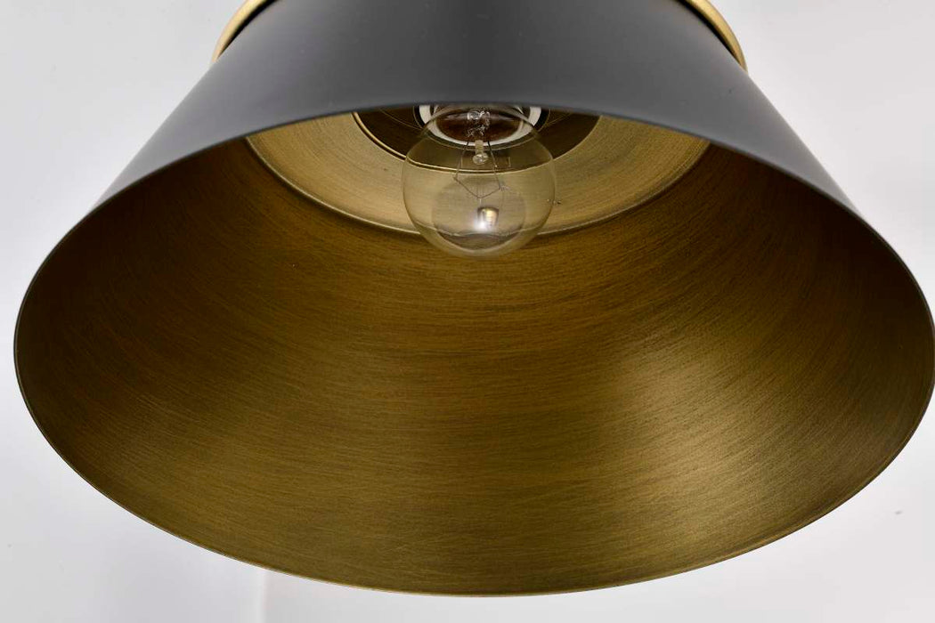 Pendant Nuvo 60-7767 Adina 1 Light Small Pendant - Matte Black and Natural Brass Finish Nuvo