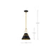 Pendant Nuvo 60-7767 Adina 1 Light Small Pendant - Matte Black and Natural Brass Finish Nuvo