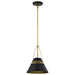 Pendant Nuvo 60-7767 Adina 1 Light Small Pendant - Matte Black and Natural Brass Finish Nuvo
