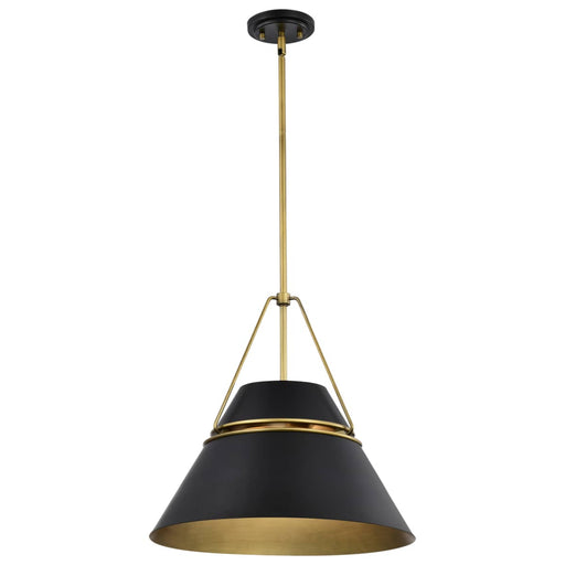 Pendant Nuvo 60-7768 Adina 3 Light Large Pendant - Matte Black and Natural Brass Finish Nuvo
