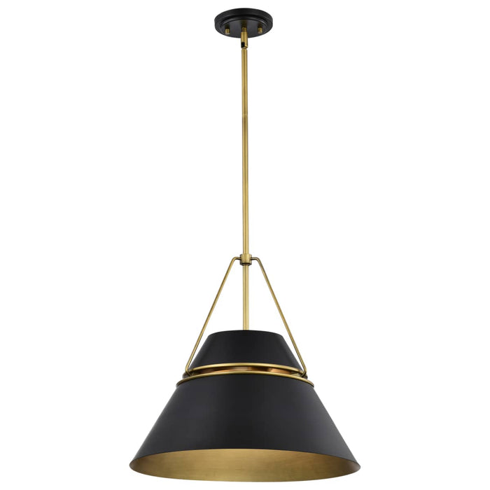 Pendant Nuvo 60-7768 Adina 3 Light Large Pendant - Matte Black and Natural Brass Finish Nuvo