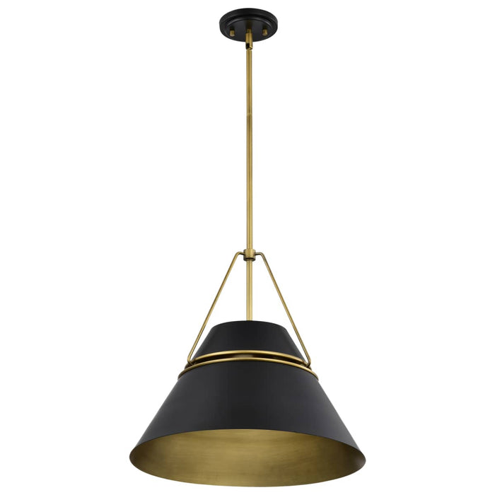 Pendant Nuvo 60-7768 Adina 3 Light Large Pendant - Matte Black and Natural Brass Finish Nuvo