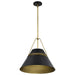Pendant Nuvo 60-7768 Adina 3 Light Large Pendant - Matte Black and Natural Brass Finish Nuvo
