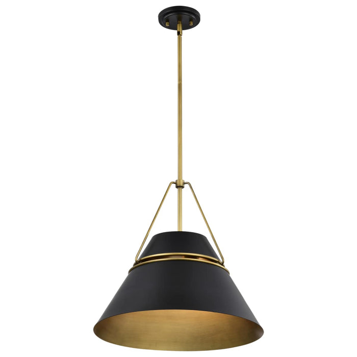 Pendant Nuvo 60-7768 Adina 3 Light Large Pendant - Matte Black and Natural Brass Finish Nuvo