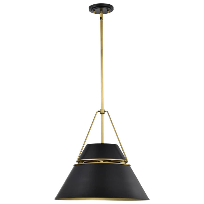Pendant Nuvo 60-7768 Adina 3 Light Large Pendant - Matte Black and Natural Brass Finish Nuvo