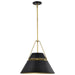 Pendant Nuvo 60-7768 Adina 3 Light Large Pendant - Matte Black and Natural Brass Finish Nuvo