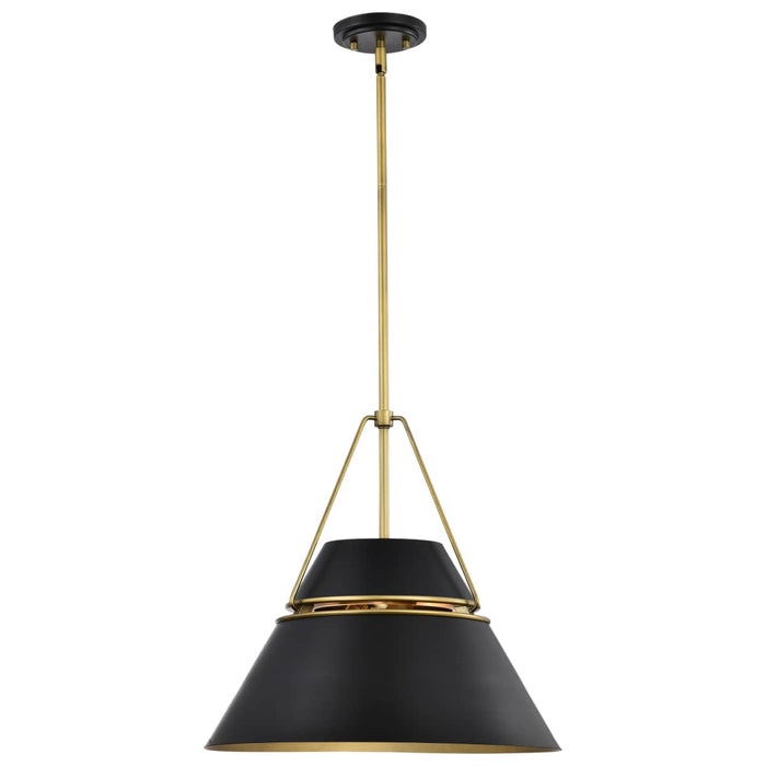 Pendant Nuvo 60-7768 Adina 3 Light Large Pendant - Matte Black and Natural Brass Finish Nuvo