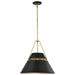 Pendant Nuvo 60-7768 Adina 3 Light Large Pendant - Matte Black and Natural Brass Finish Nuvo