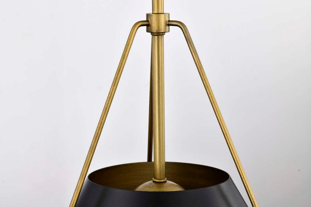 Pendant Nuvo 60-7768 Adina 3 Light Large Pendant - Matte Black and Natural Brass Finish Nuvo