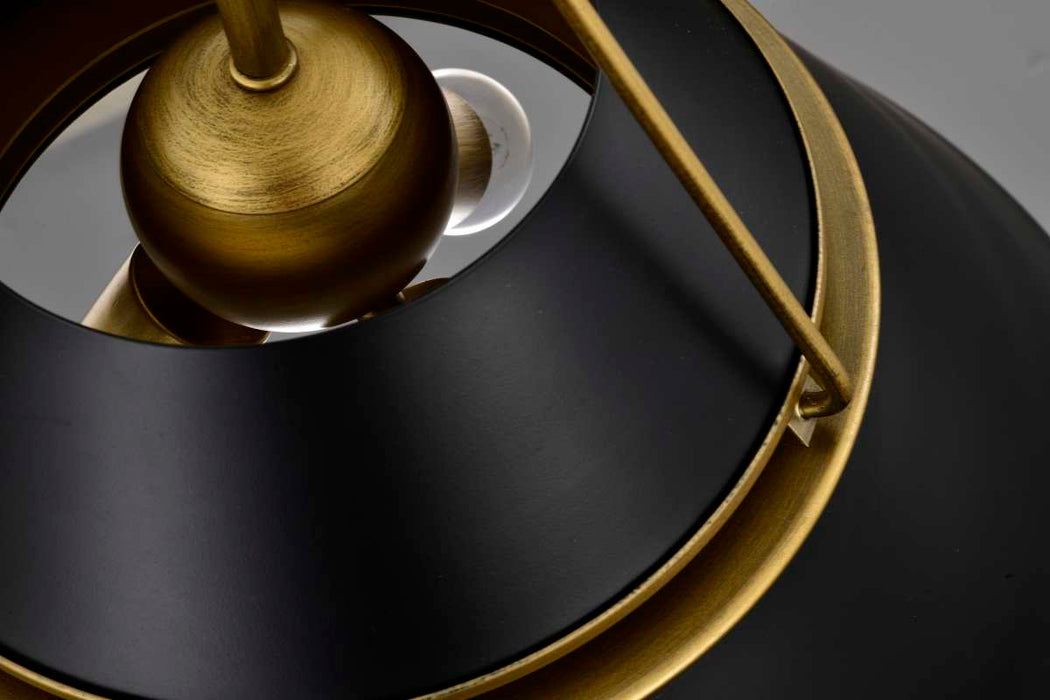 Pendant Nuvo 60-7768 Adina 3 Light Large Pendant - Matte Black and Natural Brass Finish Nuvo