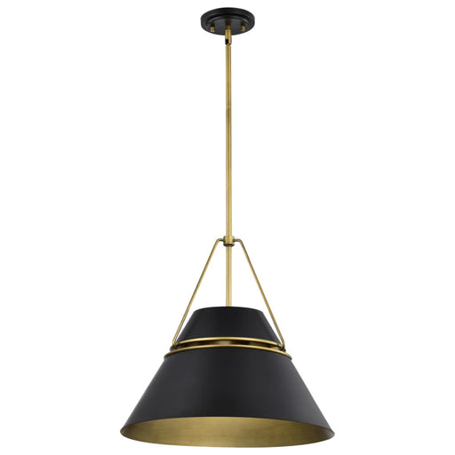 Pendant Nuvo 60-7768 Adina 3 Light Large Pendant - Matte Black and Natural Brass Finish Nuvo