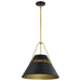 Pendant Nuvo 60-7768 Adina 3 Light Large Pendant - Matte Black and Natural Brass Finish Nuvo