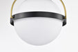 Flush Mount Nuvo 60-7770 Lakeshore 1 Light Small Flush - Matte Black & Natural Brass Finish - White Opal Glass Nuvo