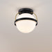 Flush Mount Nuvo 60-7770 Lakeshore 1 Light Small Flush - Matte Black & Natural Brass Finish - White Opal Glass Nuvo