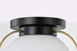 Flush Mount Nuvo 60-7771 Lakeshore 1 Light Medium Flush - Matte Black & Natural Brass Finish - White Opal Glass Nuvo