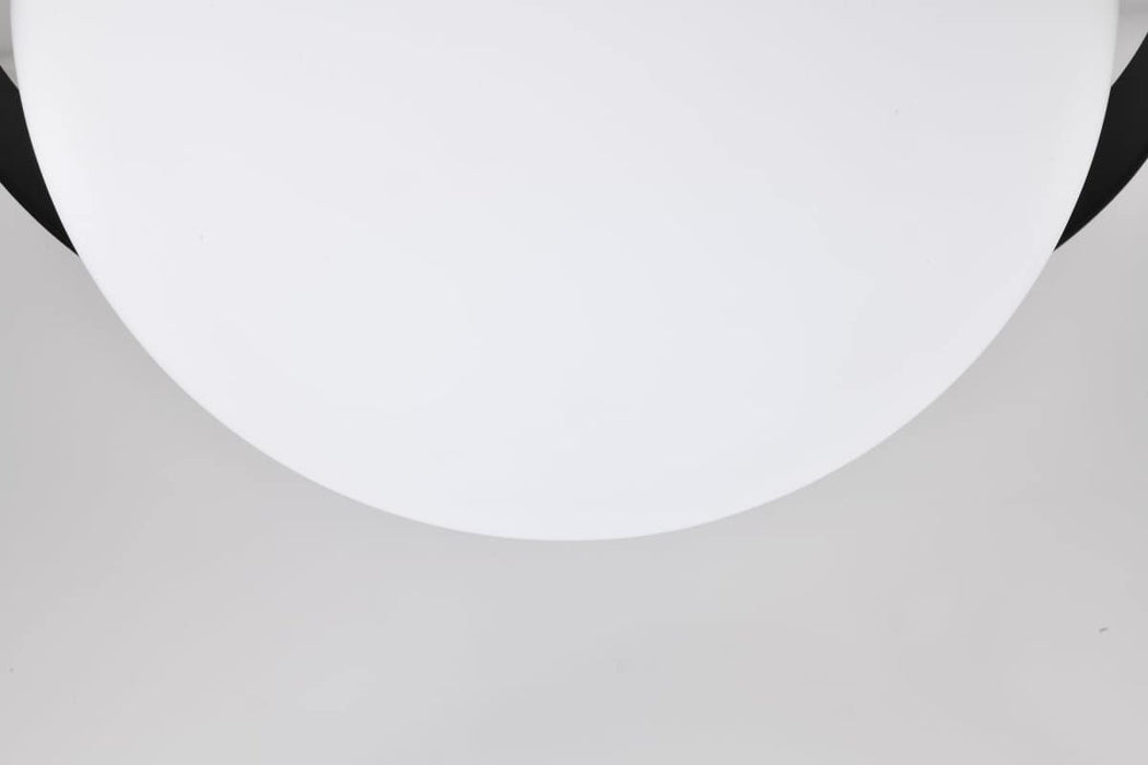 Flush Mount Nuvo 60-7771 Lakeshore 1 Light Medium Flush - Matte Black & Natural Brass Finish - White Opal Glass Nuvo