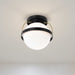 Flush Mount Nuvo 60-7771 Lakeshore 1 Light Medium Flush - Matte Black & Natural Brass Finish - White Opal Glass Nuvo