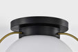 Flush Mount Nuvo 60-7772 Lakeshore 1 Light Large Flush - Matte Black & Natural Brass Finish - White Opal Glass Nuvo