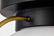 Flush Mount Nuvo 60-7772 Lakeshore 1 Light Large Flush - Matte Black & Natural Brass Finish - White Opal Glass Nuvo