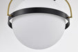 Flush Mount Nuvo 60-7772 Lakeshore 1 Light Large Flush - Matte Black & Natural Brass Finish - White Opal Glass Nuvo