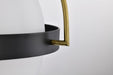 Flush Mount Nuvo 60-7772 Lakeshore 1 Light Large Flush - Matte Black & Natural Brass Finish - White Opal Glass Nuvo