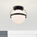Flush Mount Nuvo 60-7772 Lakeshore 1 Light Large Flush - Matte Black & Natural Brass Finish - White Opal Glass Nuvo
